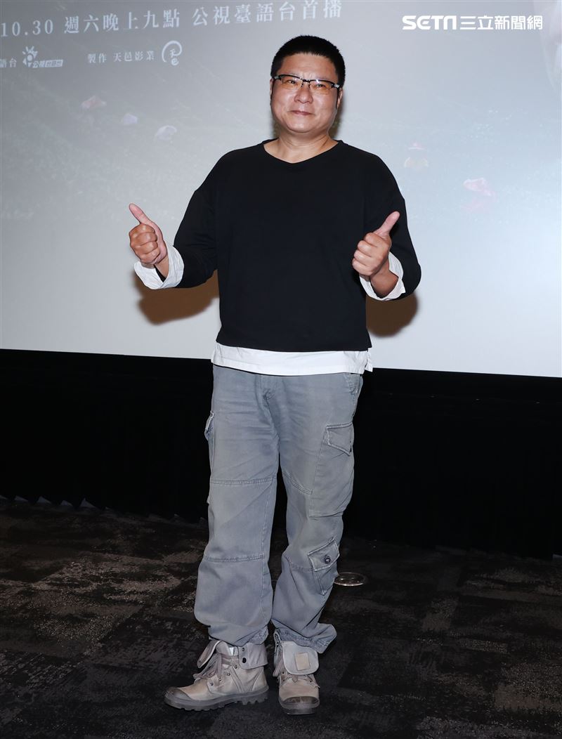 陳文山出席「顧巢抾箬仔」首映記者會。（記者邱榮吉/攝影）