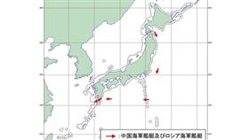 中俄艦隊首次幾乎繞日本一周　日政府高度關注，圖翻攝自防衛省統合幕僚監部官網