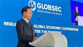 吳釗燮赴斯洛伐克智庫演講外交部長吳釗燮應斯洛伐克智庫「全球安全論壇」邀請，26日在其舉辦的台灣論壇上發表專題演說。（外交部提供）中央社記者鍾佑貞傳真  110年10月26日