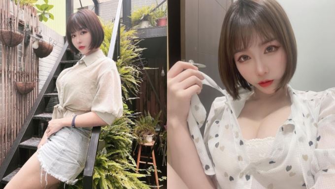 純欲角色扮演！辣模襯衫大開炸美胸
