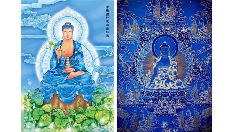 藍光現！藥師如來佛散發琉璃色？