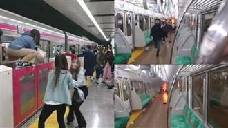 東京地鐵乘客棄鞋狂奔　跳車窗逃命