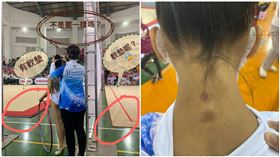 藝人瑞莎帶隊參加全國韻律體操錦標賽，發現練習場地無軟墊導致小選手受傷。（圖／翻攝自瑞莎臉書）