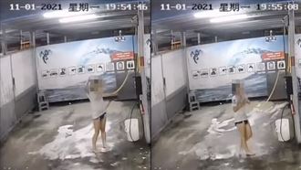 熱褲妹洗車場「淋濕全身」網喊滑滑的