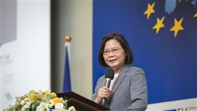 蔡英文出席「投資歐盟論壇」。（圖／總統府提供）