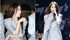 李菲兒要出場走秀時，卻不甚踩空跪跌在地上。（圖／翻攝自微博）