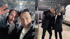  甄子丹殺青！擁抱基努李維「我該回家了」　超萌自拍照曝光。（圖／翻攝自甄子丹IG）