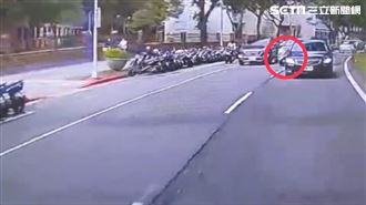 大安區休旅車鬼切車道　機車連撞7車