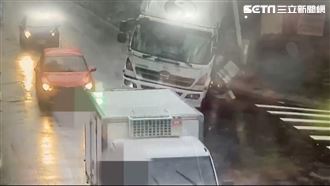 仰德大道貨車煞車失靈　撞4車影像曝