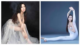 53歲蕭薔折成L型　絕美婚紗曝腿根