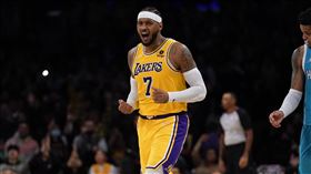 ▲「甜瓜」安東尼（Carmelo Anthony）投進本季新高7顆三分球。（圖／美聯社／達志影像）
