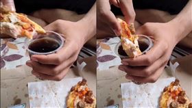 印度男子將披薩沾可樂食用。（圖／翻攝自IG pure_soul_m99）