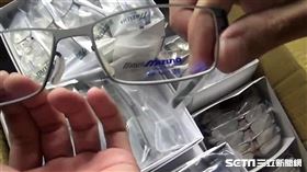 北市陸男販售仿冒MIZUNO（美津濃）眼鏡，警方查扣12000多件。（圖／翻攝畫面）