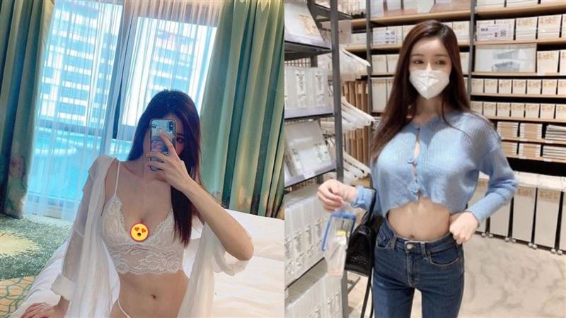 大馬「口罩妹」爆紅　肩帶扛乳滿出來