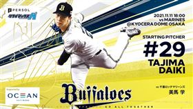 田嶋大樹拿到勝投。（圖／翻攝自歐力士推特）