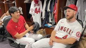天使隊分享大谷翔平和Jared Walsh的明星賽休息室照片。（圖／翻攝自天使推特）