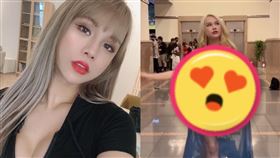 小A辣出席第3屆走鐘獎，身穿一襲藍色深V禮服，讓網友驚艷不已。（圖／翻攝自小Ａ辣臉書）