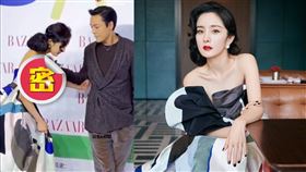 楊冪（左）和陳偉霆攜手走紅毯，不小心被裙擺絆了一下。（圖／翻攝自微博）