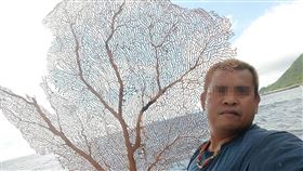 蘭嶼漁民意外釣起扇形紅珊瑚  若無證照恐受罰蘭嶼謝姓男子14日船釣時，竟釣起一棵扇形紅珊瑚，由於完整漂亮，估計最高有新台幣上百萬元價值；台東縣政府提醒，紅珊瑚須持有證照船隻才可採捕，否則將違反漁業法。（翻攝畫面）中央社記者李先鳳傳真  110年11月14日