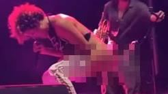 Brass Against女主唱烏里斯塔（Sophia Urista）尿在粉絲身上。（圖／翻攝自Avishek Jha Youtube）