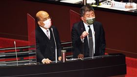 行政院長蘇貞昌 衛福部長陳時中。（圖／記者盧素梅攝影)