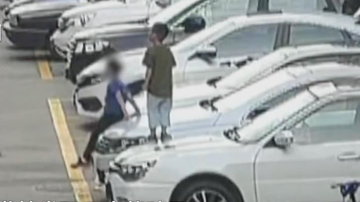 屁孩把車頂變跳跳床　家長下場慘了