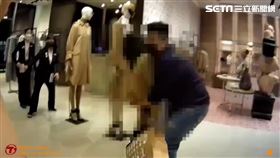 中國籍熊姓女子大鬧微風南山百貨公司遭警方保護管束。（圖／翻攝畫面）