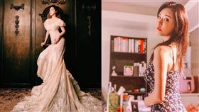 賴婕埨七夕曬出一張穿著婚紗的照片。（圖／翻攝自elinelin1010lai IG）