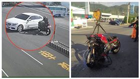 重機 賓士 車禍 翻攝畫面