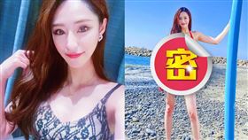 傅靖瑜日前到墾丁衝浪，先前紅色高衩比基尼，這次直接轉身「正面直擊」。（圖／翻攝自傅靖瑜IG）