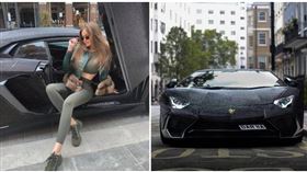 ▲黛薇兒與她的藍寶堅尼跑車。（圖／CTWANT提供）