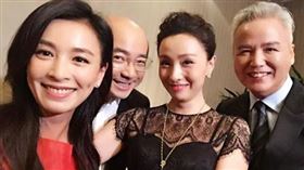 張庭和老公林瑞陽、閨蜜陶虹。微博