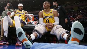 ▲威斯布魯克（Russell Westbrook）31分13籃板10助攻拿下「大三元」。（圖／美聯社／達志影像）