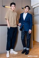 黃聖球、潘綱大三立新聞網專訪。（圖／記者楊澍攝影）