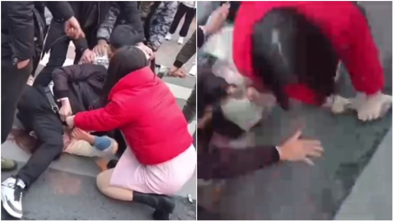 空手奪刀壓制歹徒！長腿粉裙妹身分曝