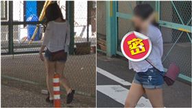 超兇白踢妹過馬路！谷歌街景拍「超晃尺寸」3張照鄉民暈爆（圖／翻攝自PTT）