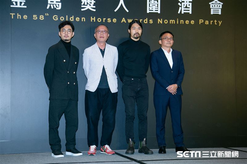 程偉豪、鍾孟宏、李駿碩、何蔚庭出席金馬入圍酒會。（圖／記者楊澍攝影）