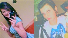 正妹直播主玩嗨槍塞下體，誤觸板肌直轟下體。（圖／翻攝自Lauren Hunter Daman 推特）