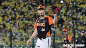 ▲台灣大賽G1統一獅先發投手布雷克。（圖／記者劉彥池攝影）