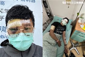 新／過馬路遭嗆　台中男遭痛毆耳膜破（圖／翻攝畫面）