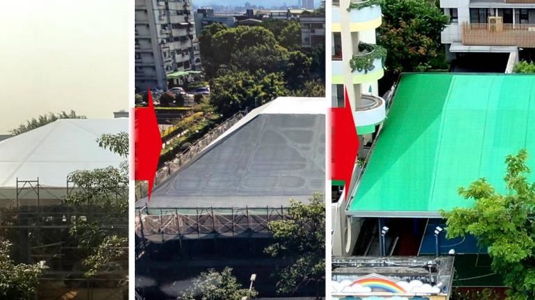 沒錢拆膜只能種樹遮光　關渡國中挨批