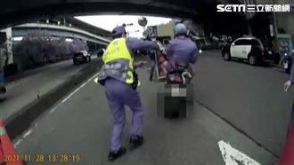 北市醉男騎車衝撞路檢　警受傷送醫