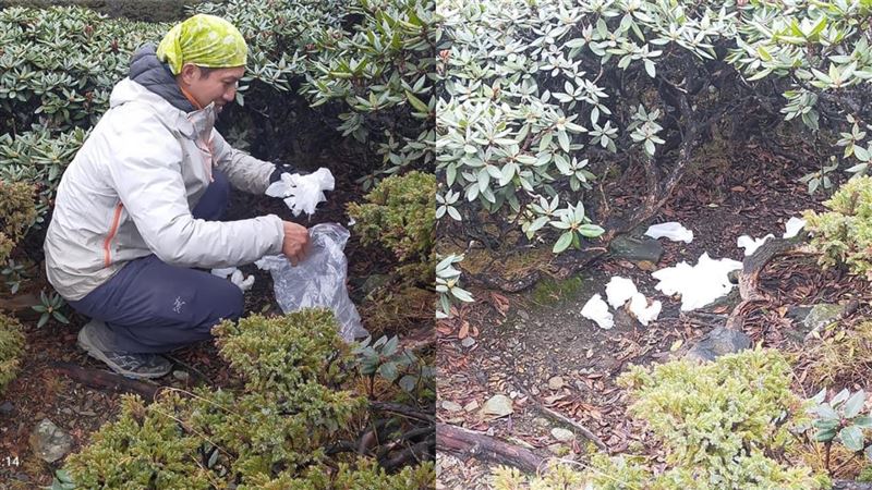 雪山衛生紙炸滿地！暖心山友幫撿下山