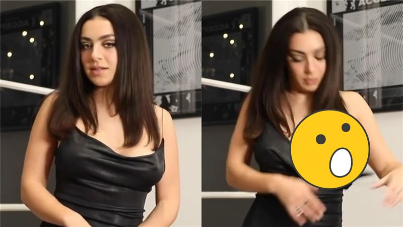 女星禮服肩帶突滑落　掉出巨乳被看光