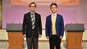 ▲反萊豬公投案辯論，蘇偉碩對決姜至剛。（圖／中選會提供）