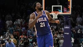 ▲恩比德（Joel Embiid）攻下本季新高43分。（圖／美聯社／達志影像）