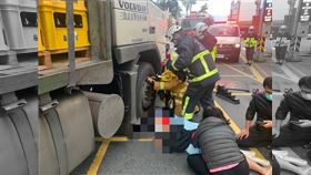 宜蘭車禍，母子雙載擦撞大貨車