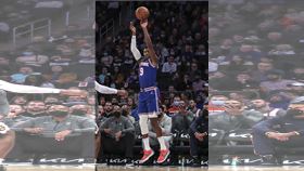 ▲巴瑞特（RJ Barrett）投進本季新高7顆三分球。（圖／路透社／達志影像）