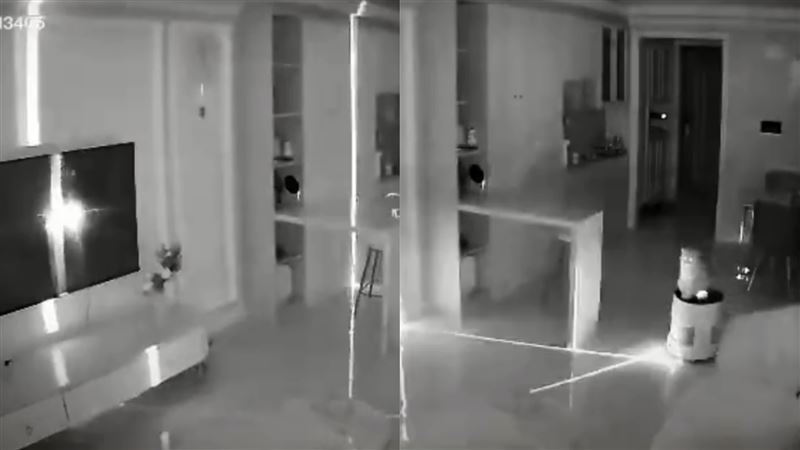 喵皇坐清淨機夜出巡　自帶特效網笑翻