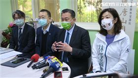 民進黨立委王定宇、民進黨台中第二選區立委補選候選人林靜儀召開記者會。（圖／記者盧素梅攝影)